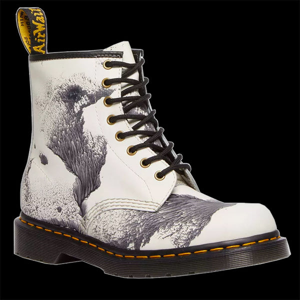 Dr. Martens 1460 Tate Flare Boots – Unisex Leather Boots Inspired By Surrealist Art, Goodyear Welted