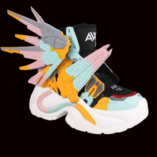 Anthony Wang - Holographic Gundam Hidden Heel Platform Wing Shoes