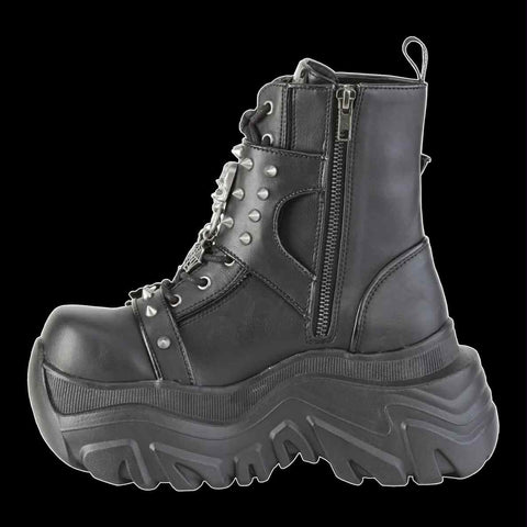 Demonia - Echo-60 Skull Buckle Boot