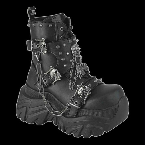 Demonia - Echo-60 Skull Buckle Boot