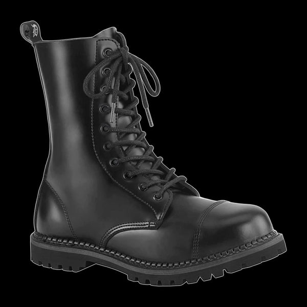 Demonia - Riot 10 Eyelet Black Steel-Toe Boot SKU number  display picture 2