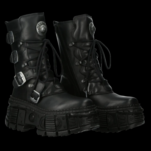 New Rock - Leviathan 4 Buckle Platform Boot | Vixens and Angels