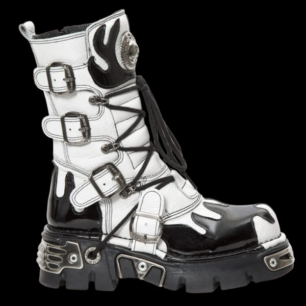 New Rock - New Rock - Negative Flame Leather Boot M-591-C7 New Rock - New Rock - Negative Flame Leather Boot M-591-C7