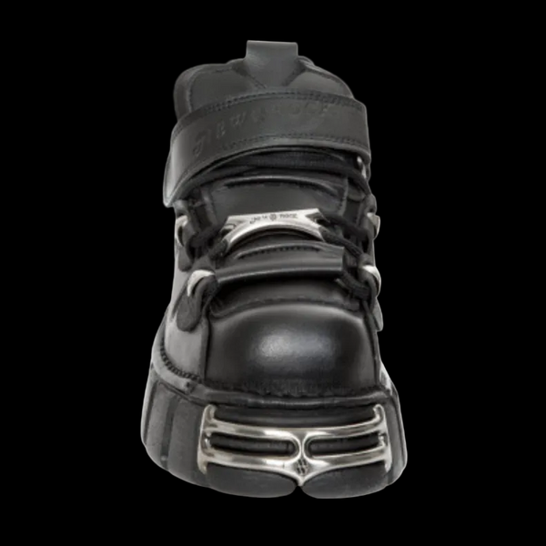 New Rock M131-S1 Black Platform Velcro Buckle Tower Sole Ankle