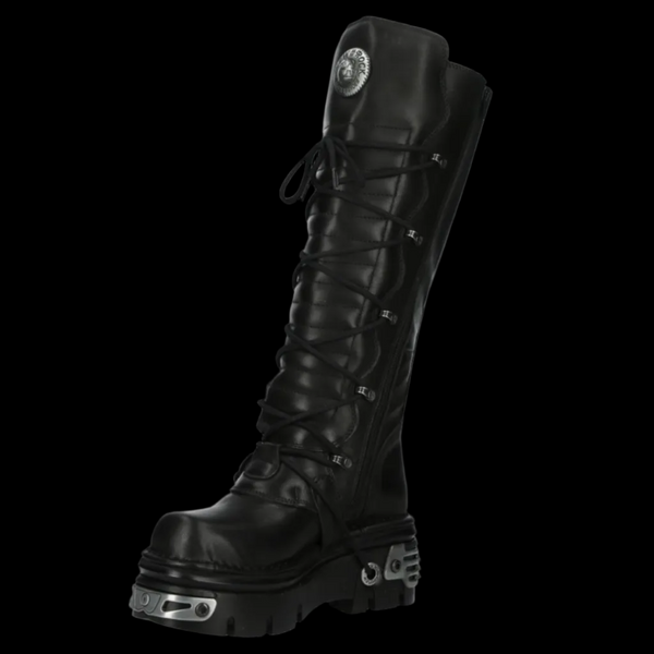New Rock M272-S1 Black Platform Biker Style Buckle Reactor Sole