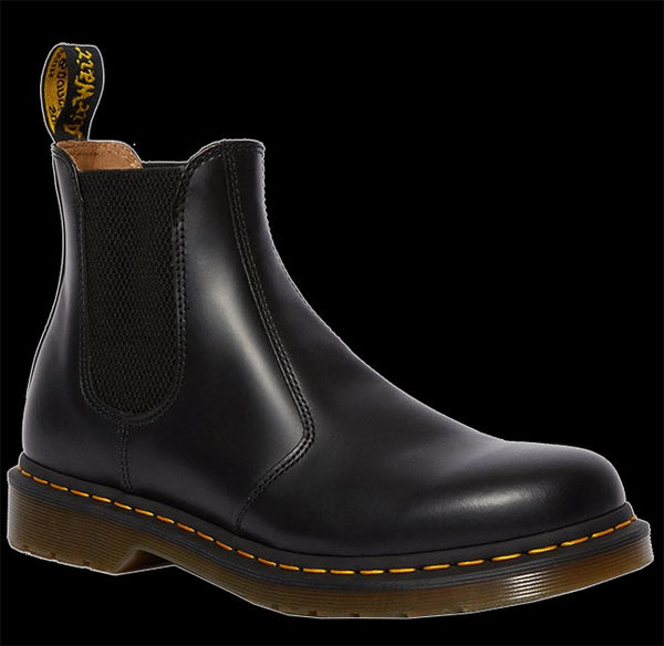 Dr Marten 2976 black Smooth yellow stitch Chelsea Boot at