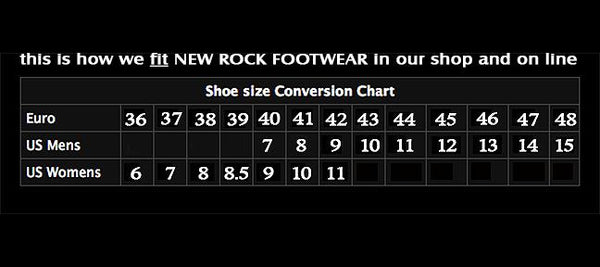 Rock shoe hot sale size