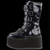 Demonia - DAMNED-225 Spiked Strap Black Hologram Patent Vegan Leather