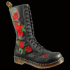 Dr Martens - 14 Eyelet Black Vonda Embroidered Zipper Boot