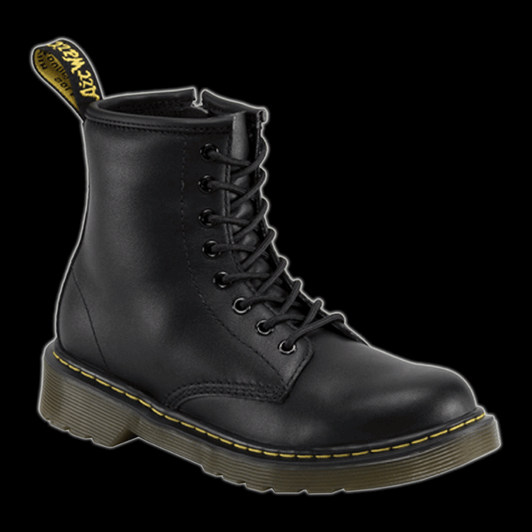 Dr Martens Junior 8 Eyelet Black Leather Softy T Boot Vixens and
