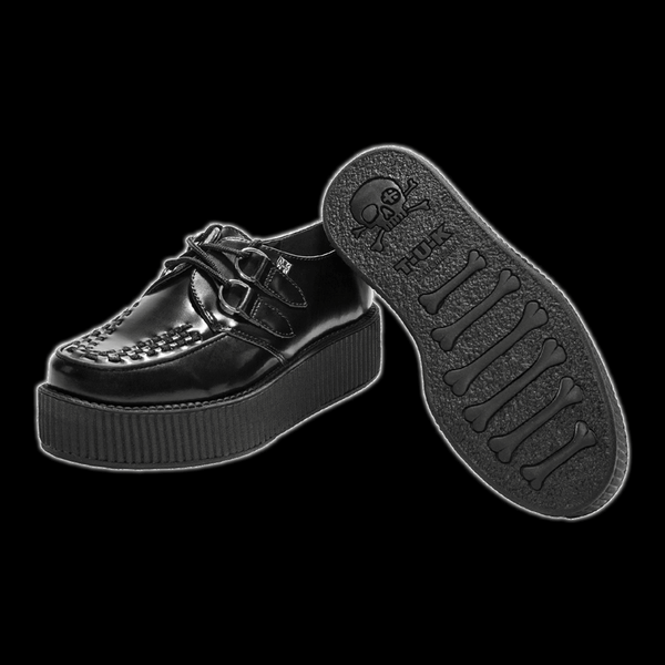 TUK Black Leather Viva Mondo Creeper Shoe