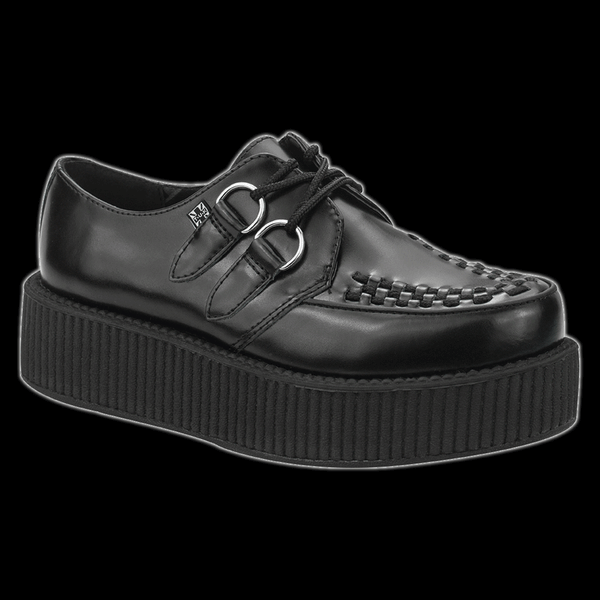 TUK Black Leather Viva Mondo Creeper Shoe