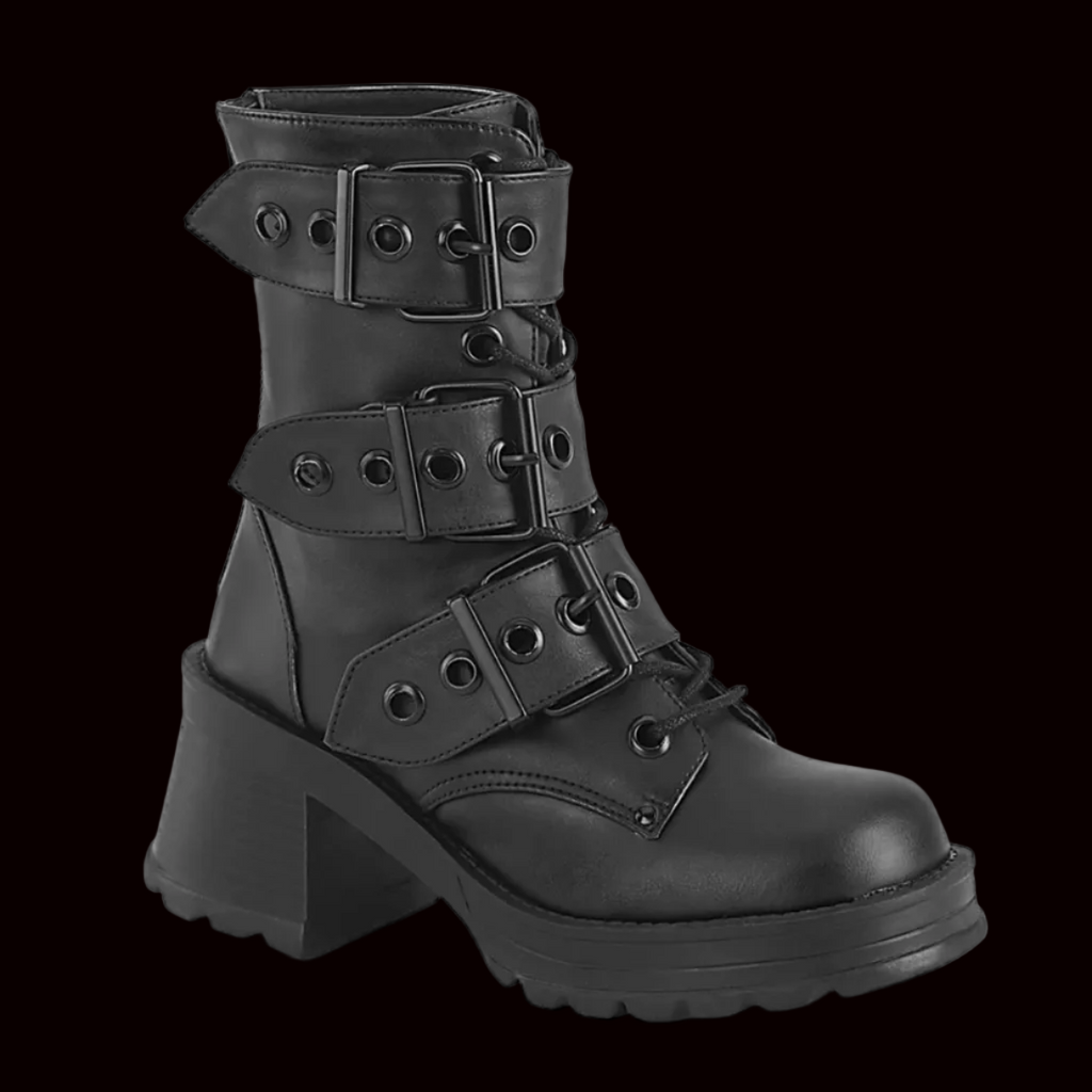Demonia - Bratty-118 Heeled Platform Buckle Boots