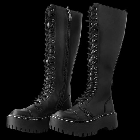 TUK - Black Knee-High Double Decker Boot