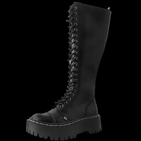 TUK - Black Knee-High Double Decker Boot