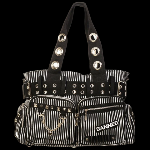 Banned - Sweet Revenge Purse B/W Stripe