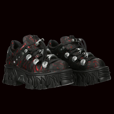 New Rock - Bowser Flame Ankle Boot