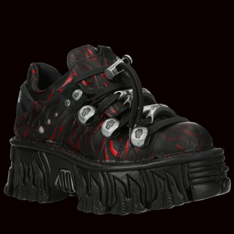New Rock - Bowser Flame Ankle Boot