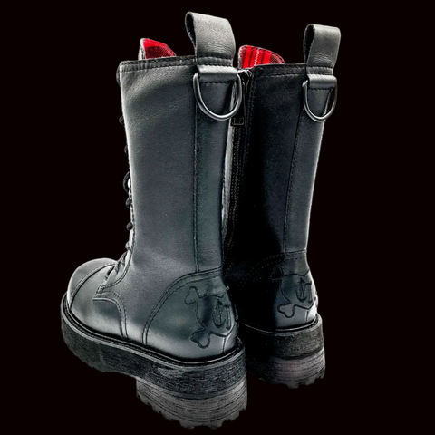 Charla Tedrick  - Hellbound Lace Up Leather Platform Boot