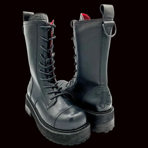 Charla Tedrick  - Hellbound Lace Up Leather Platform Boot