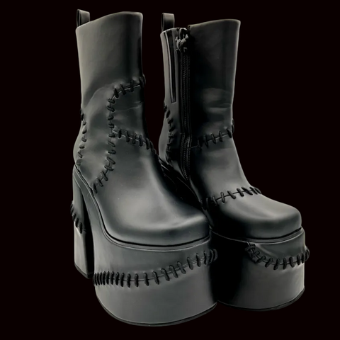 Charla Tedrick - Ragdoll Platform Vegan Leather Boots
