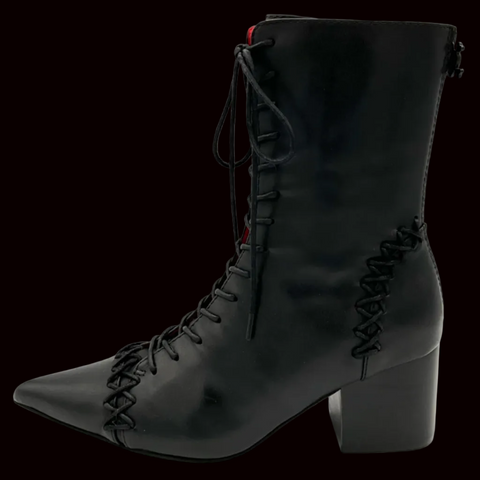 Charla Tedrick  - Sacrifice Pointed Leather Lace Up Boot