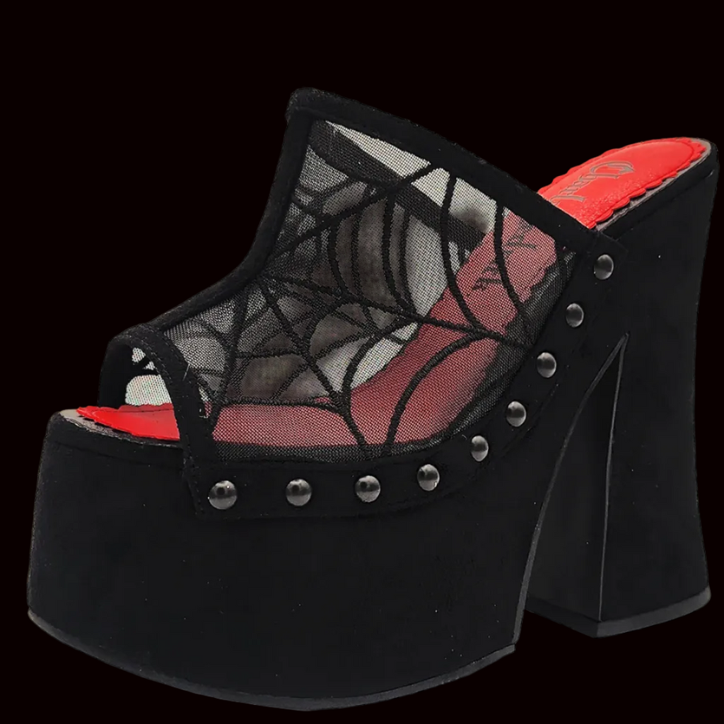 Charla Tedrick - Spinderella Spider Mesh Platform Shoes | Vixens Charla Tedrick - Spinderella Spider Mesh Platform Shoes | Vixens