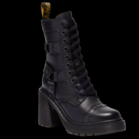 Dr Martens - Black Chesney Harness Heeled Boot