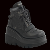 Demonia - Chaos Shaker-37 Black Vegan Leather Platforms