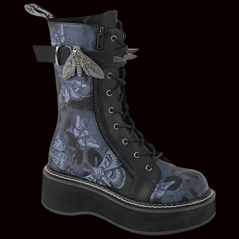 Demonia - Moth Emily Lace Up Platform Boot