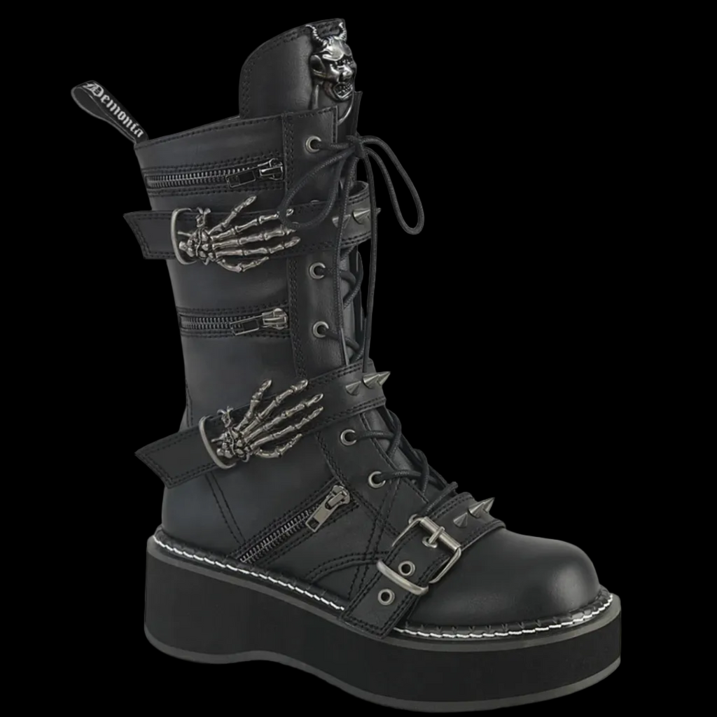 Demonia - Skull Hand Emily Platform Boots