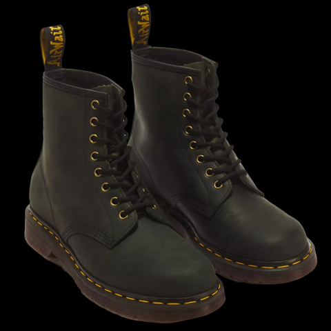 Dr. Martens - 8 Eyelet Green Crazy Horse Leather Boots