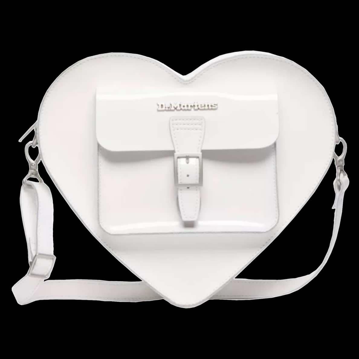 Dr Martens★MINI HEART SHAPED LEATHER BAG★WHITE Vegan Mini Heart Shaped Bag in White | Dr. Martens
