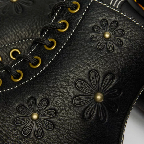 Dr Martens - 1460 Black Pascal Flower Lace Up Boots