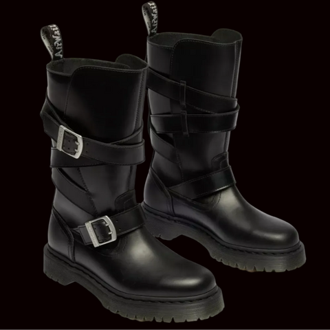 Dr Martens - Anistone Two Strap Leather Biker Boots