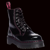 Dr Martens - Distressed Patent Leather Pink Heart Platform Boots