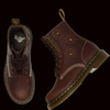 Dr Martens - Flower Embossed Grizzly Brown Leather Boots