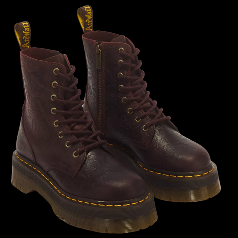 Dr Martens - Jadon Floral Emboss 8 Eye Crazy Horse Leather Platform Boots