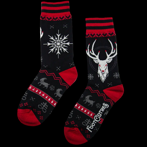 Foot Clothes - Beelzebuck Ugly Xmas Sweater Crew Socks