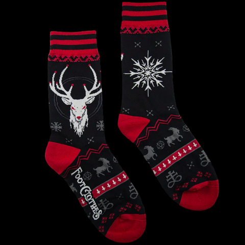 Foot Clothes - Beelzebuck Ugly Xmas Sweater Crew Socks