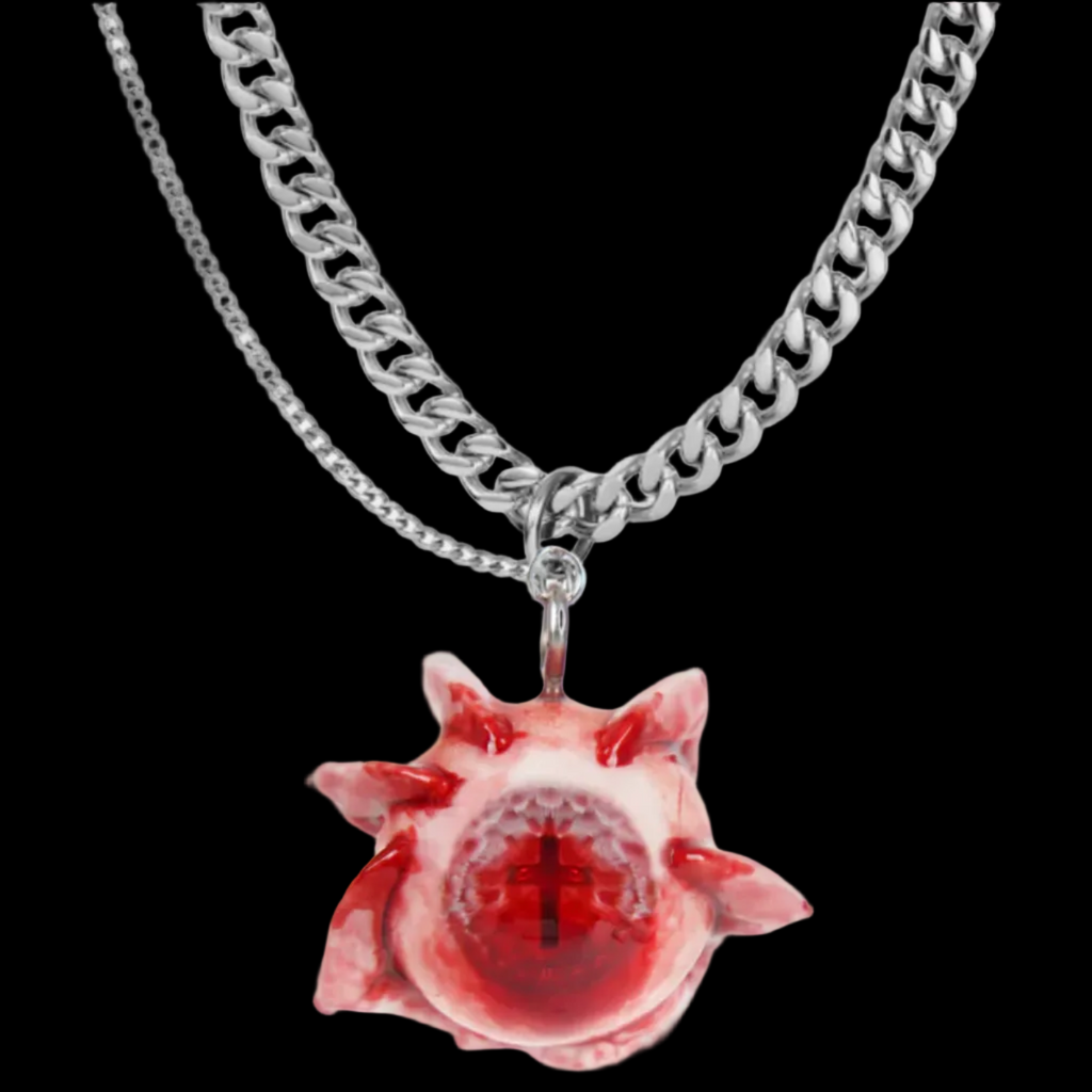 LKbird - Red cross pupil "Stigmata" Eye pendant