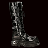 New Rock - Destroyer 6 Buckle Patent Boots