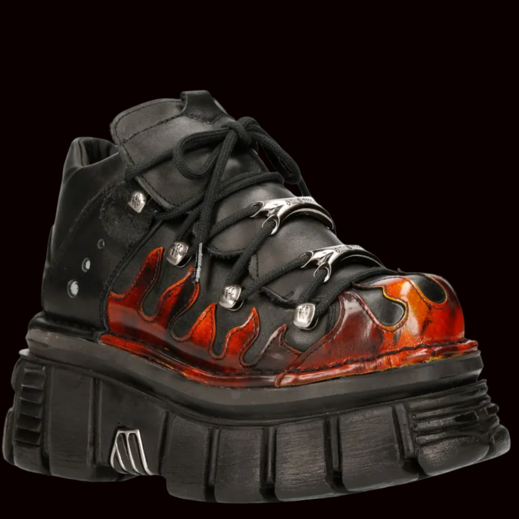 New Rock - Ember Flame Ankle Boot