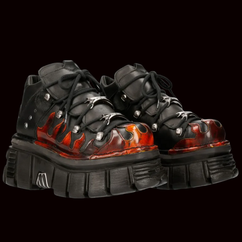 New Rock - Ember Flame Ankle Boot