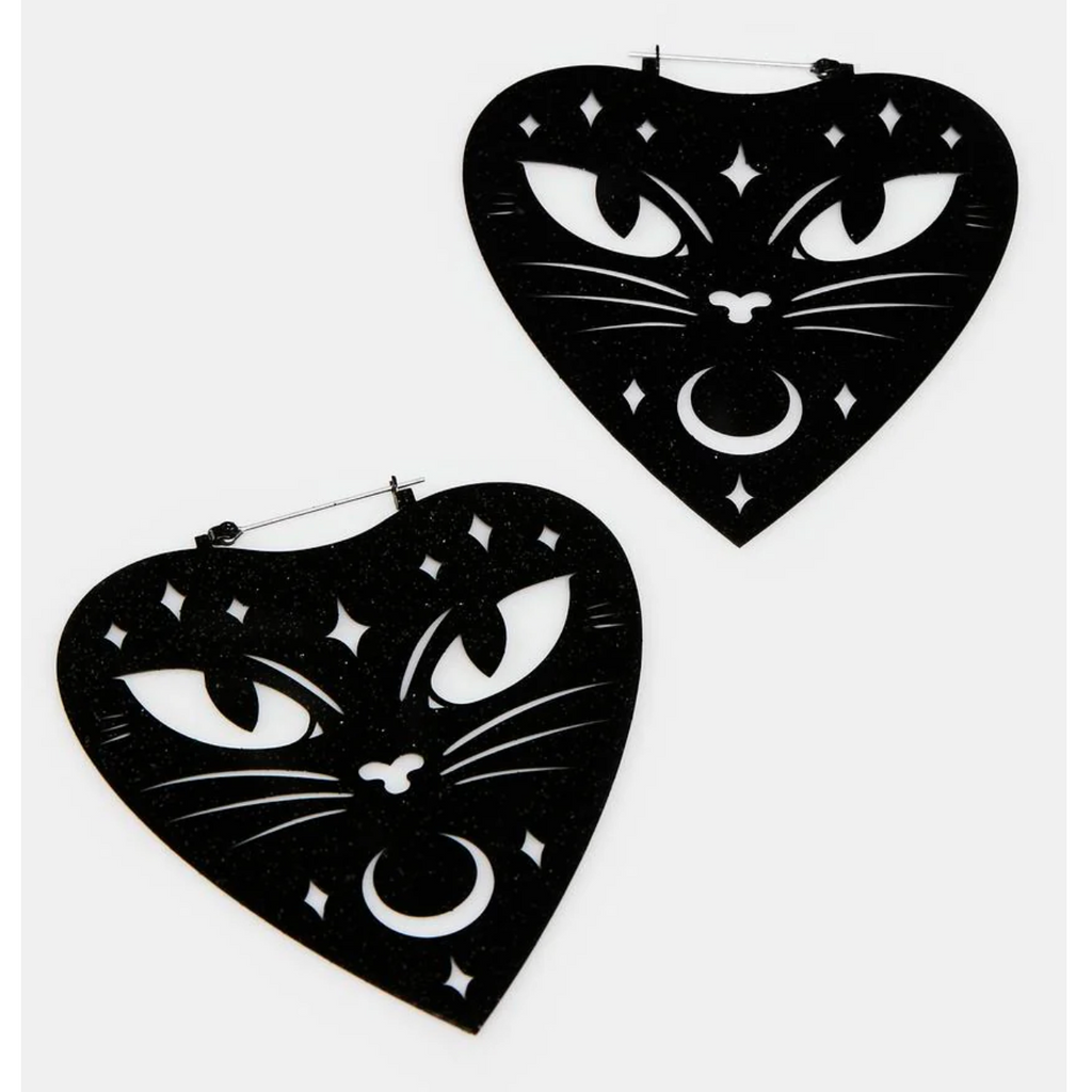 Too Fast - Ouija Cat Hoop Earrings