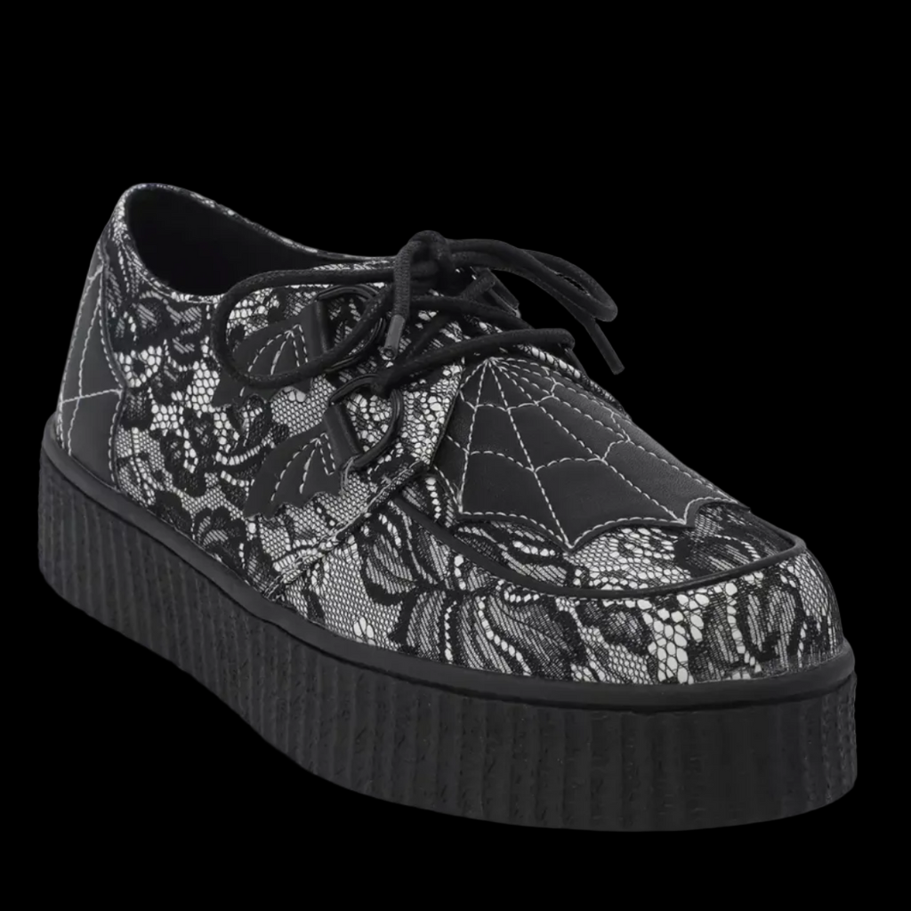 StrangeCvlt- Krypt Lace Web B/W Creepers