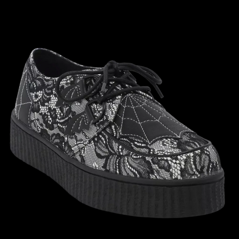 StrangeCvlt- Krypt Lace Web B/W Creepers