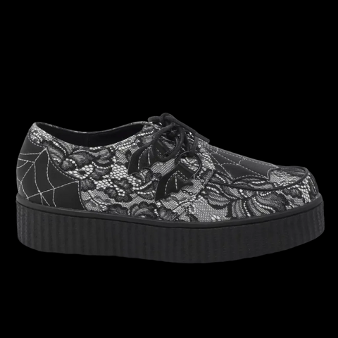 StrangeCvlt- Krypt Lace Web B/W Creepers