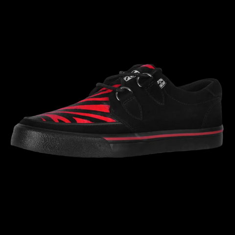TUK - Black &Red Zebra Suede Creeper Sneaker