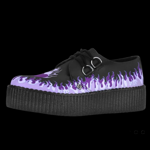 TUK - Black and Purple Flaming Heart Viva Mondo Creepers